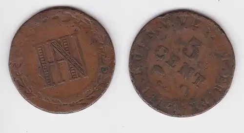 3 Centimes Kupfer Münze Westfalen 1812 C s/ss (162553)
