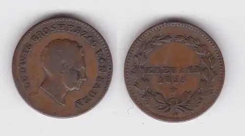 1/2 Kreuzer Kupfer Münze Baden 1829 s (162499)