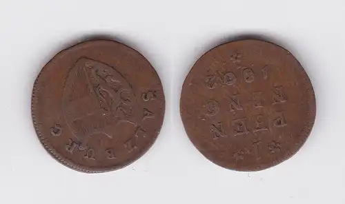1 Pfennig Kupfer Münze Österreich Salzburg Erzbistum 1802 f.ss (160731)
