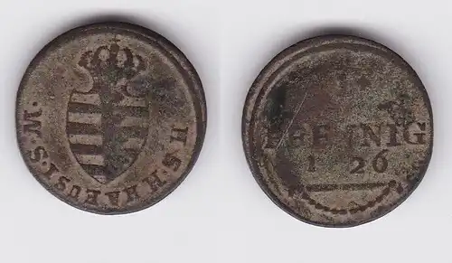 1 Pfennig Kupfer Münze Sachsen-Hildburghausen 1826 s (162305)