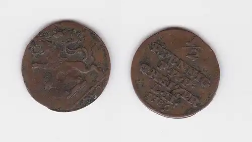 1/2 Pfennig Kupfer Münze Reuss Obergreiz 1789 f.ss (160215)