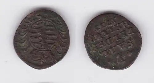 1 Heller Kupfer Münze Sachsen Saalfeld 1733 s/ss (162624)