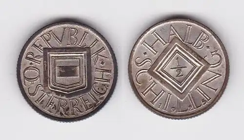 1/2 Schilling Silber Münze Österreich Wappen 1925 f.vz (162355)