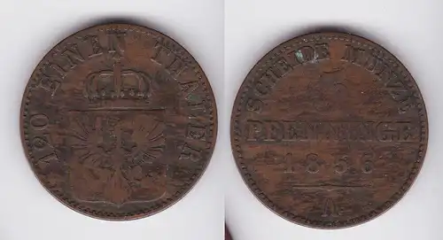 3 Pfennige Kupfer Münze Preussen Wilhelm I 1856 A (162488)