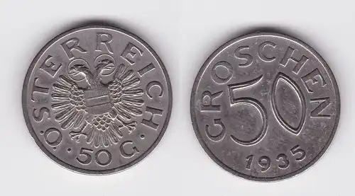 50 Groschen Nickel Münze Österreich 1935 f.vz (162032)