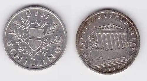 1 Schilling Silber Münze Österreich Parlamentsgebäude 1926 f.vz (162013)