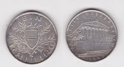 1 Schilling Silber Münze Österreich 1924 vz  (162281)
