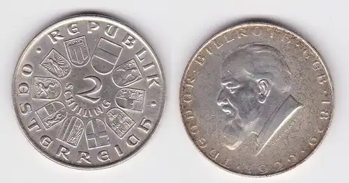 2 Schilling Silber Münze Österreich Theodor Billroth 1929 vz (162503)