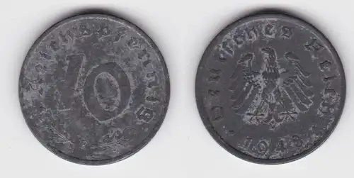 10 Reichspfennig Zink Münze 3.Reich 1948 F Jäger 375 ss+ (142881)