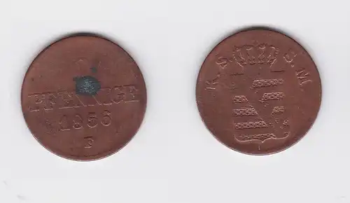 2 Pfennig Kupfer Münze Sachsen 1856 F (119315)