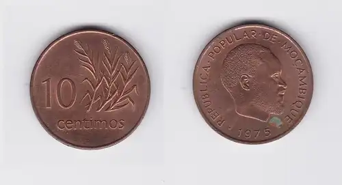 10 Centimos Kupfer Münze Mosambik Moçambique 1975 (120235)