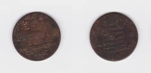 2 Pfennige Kupfer Münze Sachsen Meiningen 1833 (118677)