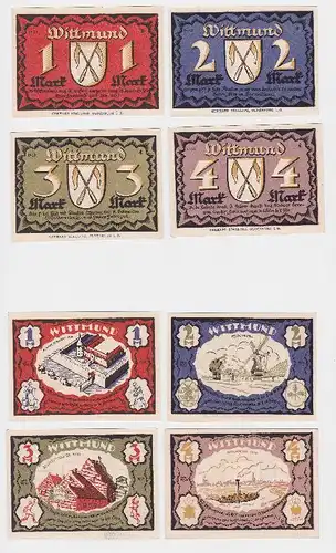 komplette Serie mit 4 Notgeld Banknoten Wittmund 1922 (118863)