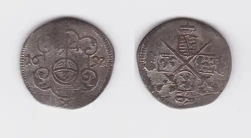 3 Pfennige Billon Münze Sachsen 1692 (119300)