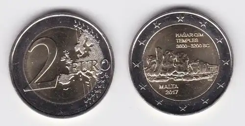 2 Euro Gedenkmünze Malta 2017 Hagar Qim Tempel Stgl. (124875)
