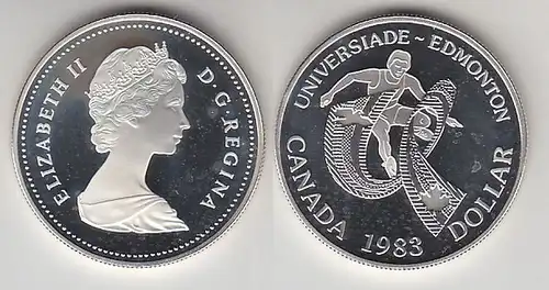 1 Dollar Silbermünze Kanada 12.Studentensportspiele Edmonton 1983 (116178)