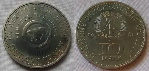 DDR Gedenk Münze 10 Mark 700 Jahre Münzprägung in Berlin 1981 (104146)