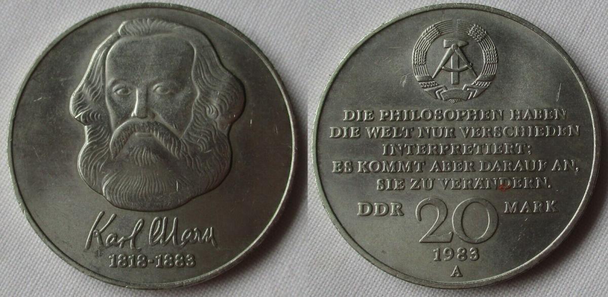 20 Ddr Mark Münze Karl Marx 1983 Wert oldthing.de