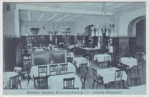 38579 Ak Braunschweig Brünings Saalbau unteres Restaurant 1912