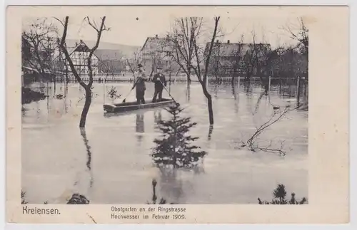 902446 Ak Kreiensen Obstgarten an der Ringstraße Hochwasser Februar 1909
