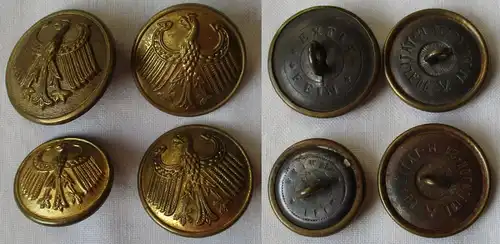 4x Uniformknopf Beamte Weimarer Republik Zollamt Hochfeine Qualität (154438)