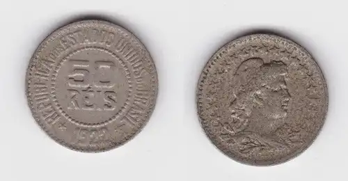 50 Reis Kupfer-Nickel Münze Brasilien 1922 (142721)