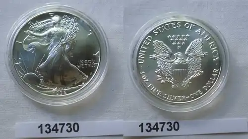 1 Dollar Silber Münze Silver Eagle USA 1992 1 Unze Feinsilber Stgl. (134730)