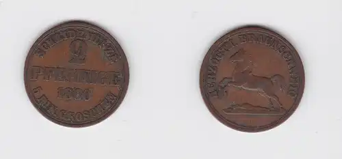2 Pfennig Kupfer Münze Braunschweig 1860 (133584)