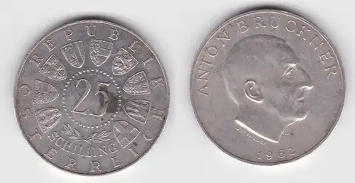 25 Schilling Silber Münze Österreich 1962 Anton Bruckner (143289)