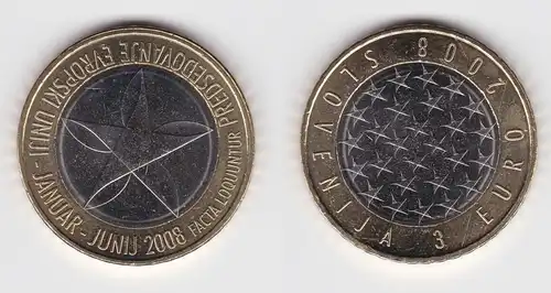 3 Euro Bi-Metall Gedenkmünze Slowenien 2008 EU-Ratspräsidentschaft (142994)