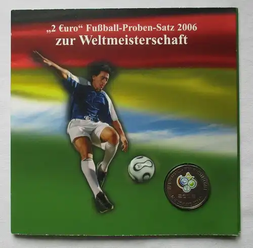 "2 EURO" Fußball-Proben-Satz 2006 zur Weltmeisterschaft im Folder (134708)