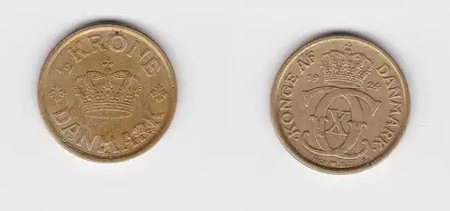 1/2 Krone Messing Münze Dänemark 1924 (133998)