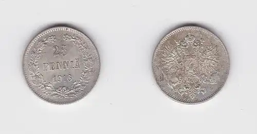 25 Penniä Silber Münze Finnland 1916 vz+ (133814)