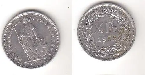 1/2 Franken Nickel Münze Schweiz 1975 (114415)