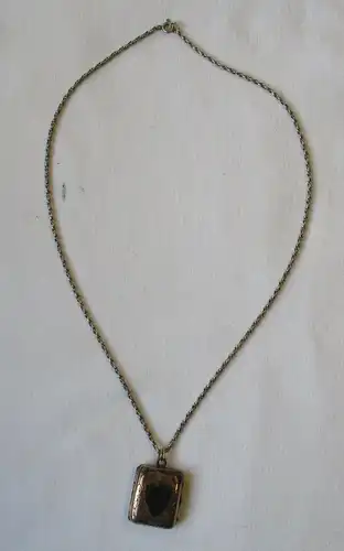 charmante 835er Silber Damen Halskette mit Jugendstil Wappen Anhänger (124602)
