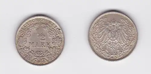 1/2 Mark Silber Münze Kaiserreich 1914 J Jäger Nr.16 (120237)