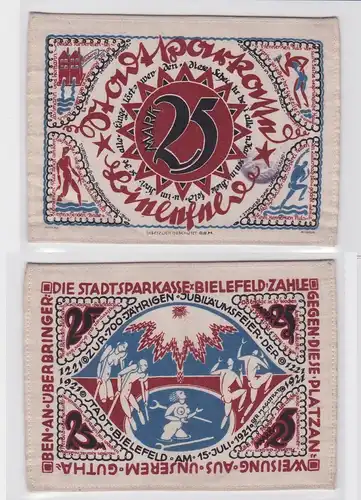 25 Mark Banknote Seide Stadtsparkasse Bielefeld 15.Juli 1921 (120189)