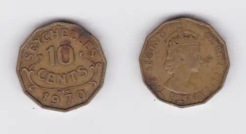 10 Cents Messing Münze Seychellen 1970 Elisabeth II (119961)