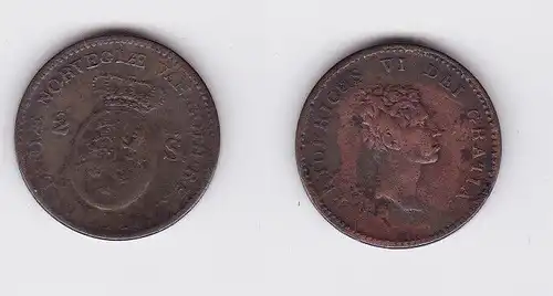 2 Schilling Kupfer Münze Dänemark 1811 (119582)