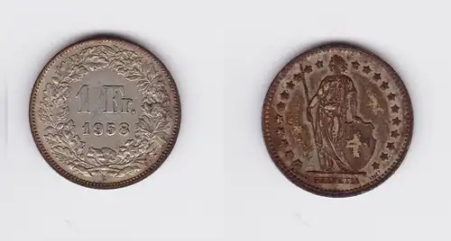 1 Franken Silber Münze Schweiz 1958 B (120104)