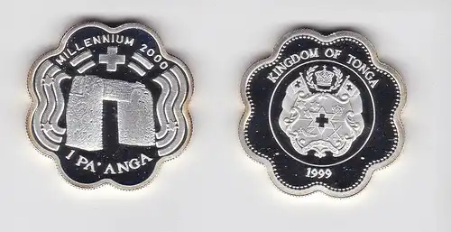 1 Pa´anga Silber Münze Tonga Millennium 2000 PP 1999 RAR (134877)