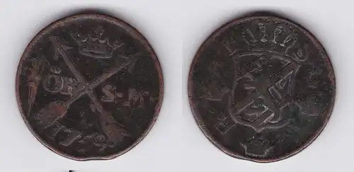 2 Öre Kupfer Münze Schweden 1759 (120081)