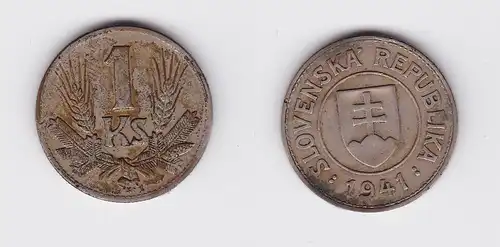 1 Krone Nickel Münze Slowakei 1941 (119953)