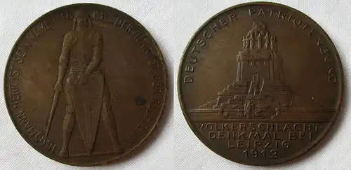 Medaille deutscher Patriotenbund Völkerschlachtdenkmal Leipzig 1913 (100797)