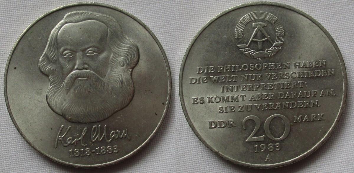20 Ddr Mark Münze Karl Marx 1983 Wert