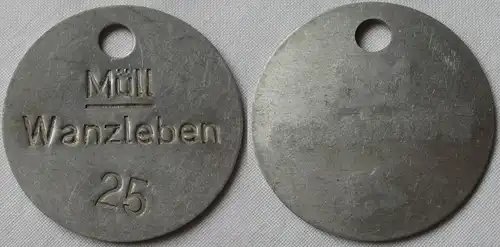 Aluminium Müllmarke DDR Wanzleben 25 (137338)
