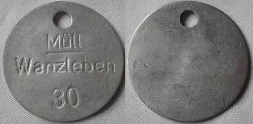 Aluminium Müllmarke DDR Wanzleben 30 (137536)