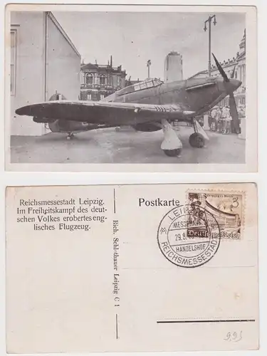21083 Ak Reichsmessestadt Leipzig erobertes englisches Flugzeug 1940