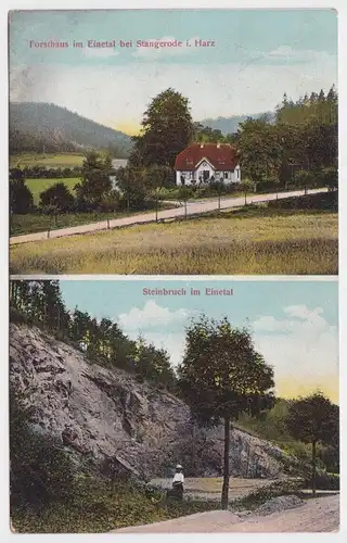 13974 Mehrbild Ak Forsthaus im Einetal bei Stangerode im Harz 1913