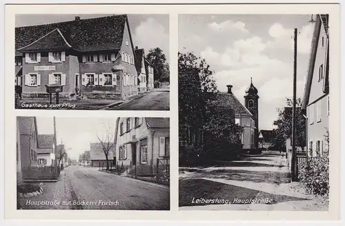 52638 Mehrbild Ak Leiberstung, Gasthaus zum Pflug, Bäckerei usw. um 1940